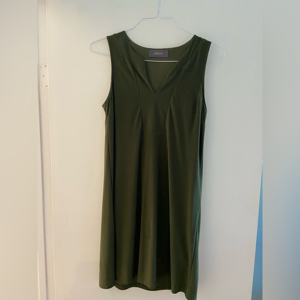 Sawyer Collection Green Sleeveless V-Neck Sundress